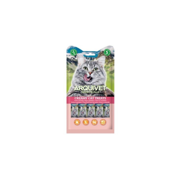 Creamy Cat Treats - Snack cremoso de atún y gambas (bolsa 5 sobres de 14 g)