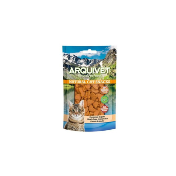 Corazones de pollo 50 gr - Snacks 100% naturales para gatos - Alimento complementario para felinos